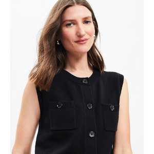 LOFT Pocket Sweater Vest in Black